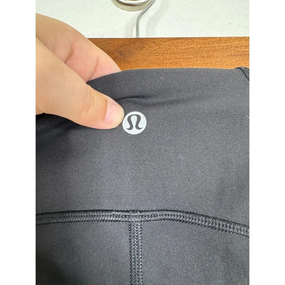 Lululemon Train Times Crop 17 Black Mesh Panel Leggings Size 4 W6ADDS